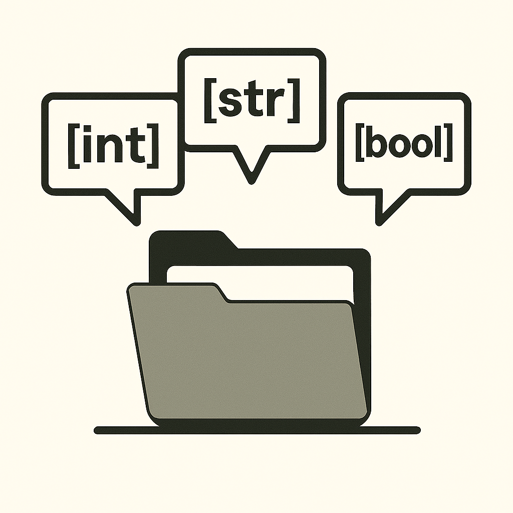 ファイルからint,str,boolが吹き出しの様に飛び出た画像